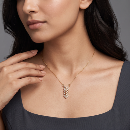 Baguette Bar Twist Lab Grown Diamond Necklace