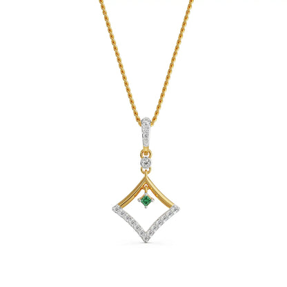 Elegant Emerald Lab Grown Diamond Pendant_in-stock
