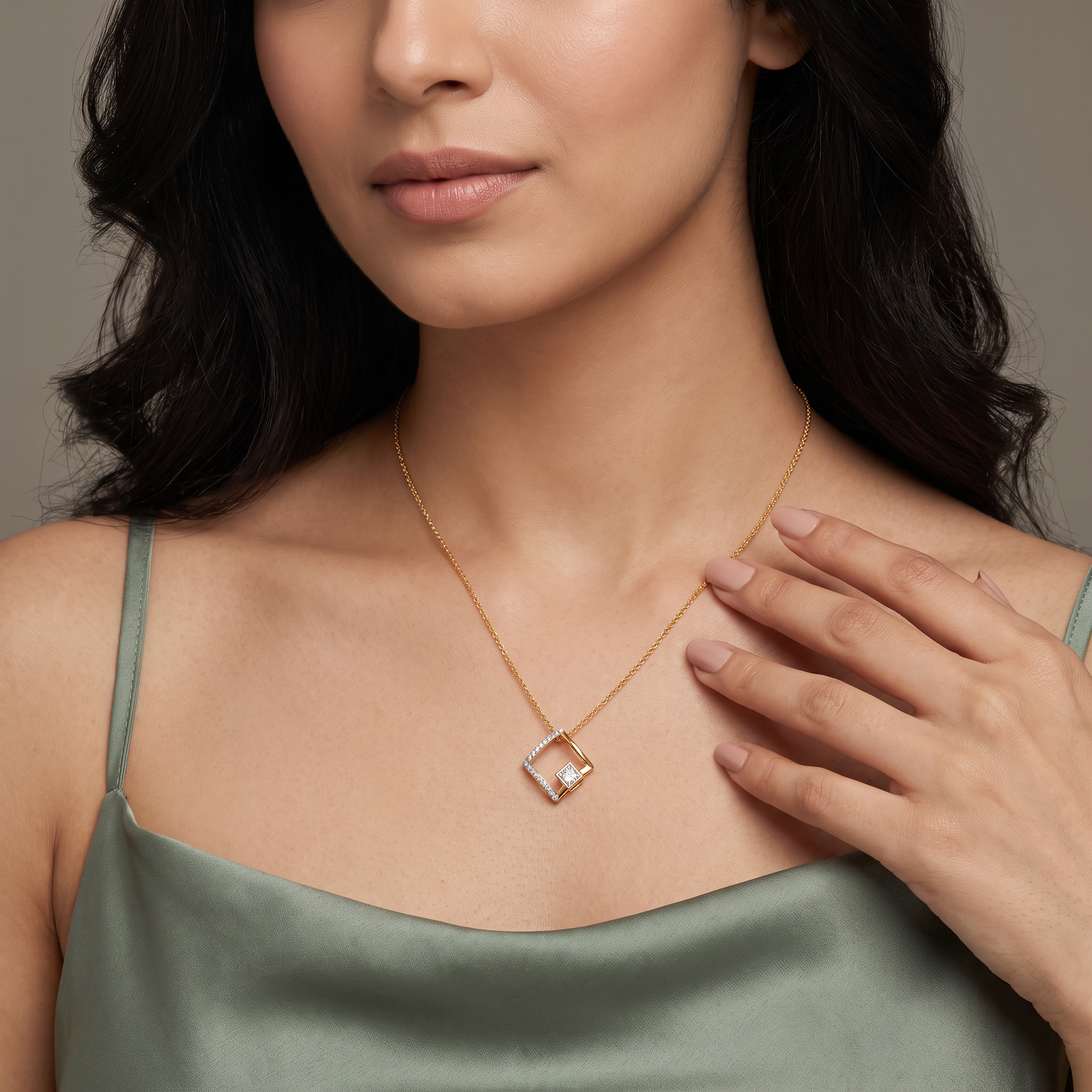 Princess Cut Diamond Pendant