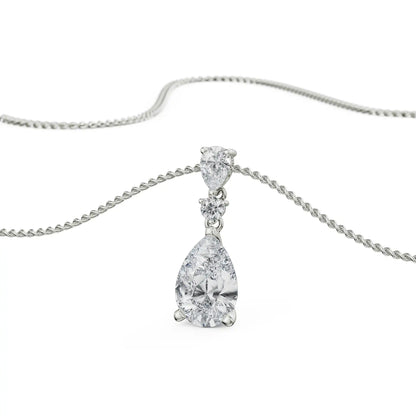 Pear Diamond Drop Pendant Prospective View