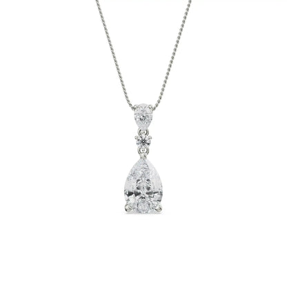 Pear Diamond Drop Pendant Front View