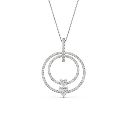 Circle Heart Lab Grown Diamond Pendant_in-stock