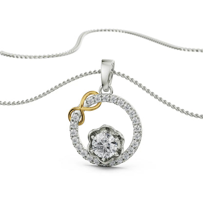 Circle Infinity Diamond Pendant Prospective View