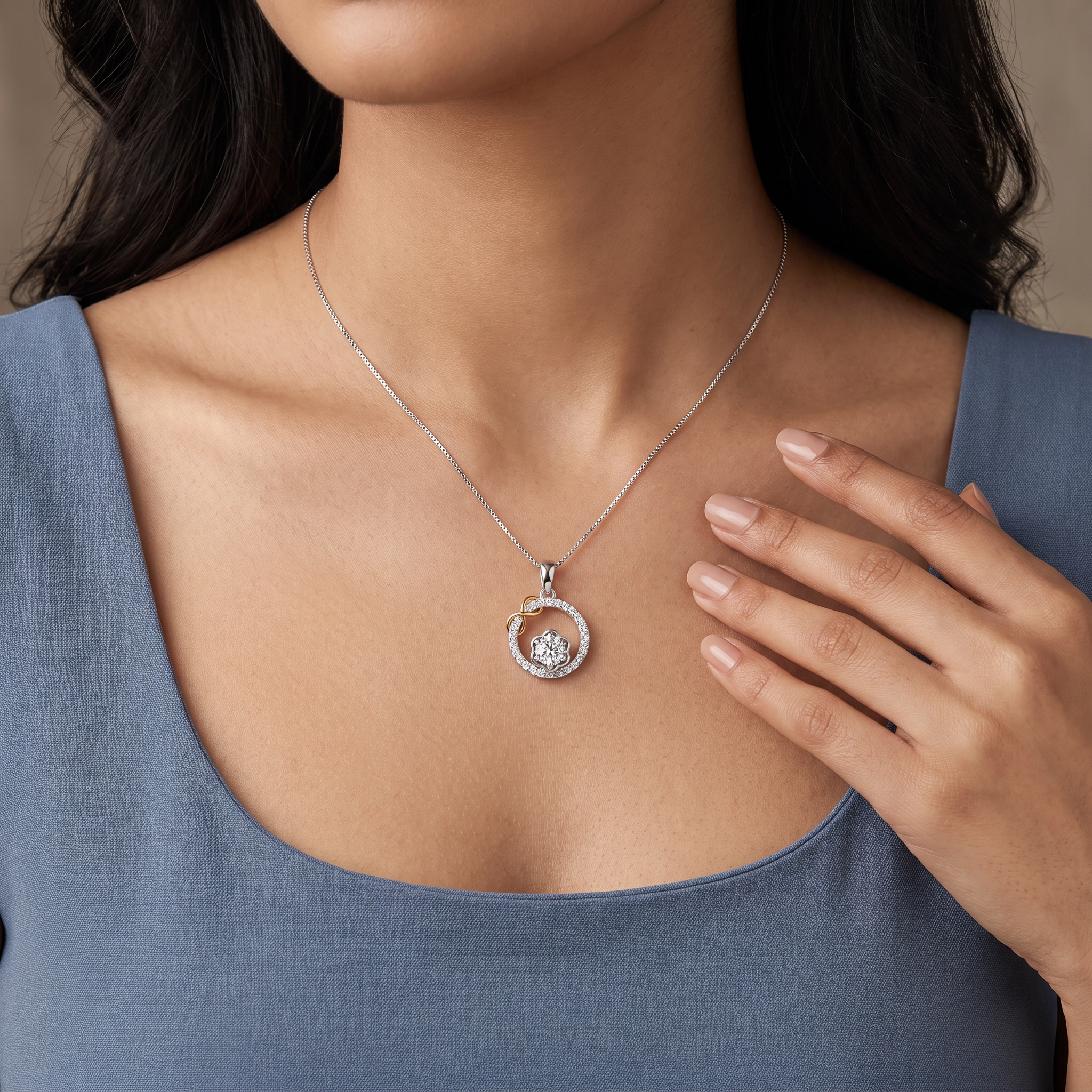 Circle Infinity Lab Grown Diamond Pendant