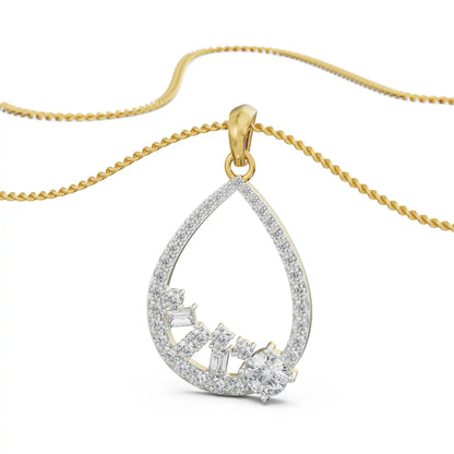 Cluster Drop Multi Diamond Pendant Prospective View