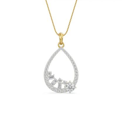 Cluster Drop Multi Diamond Pendant Front View