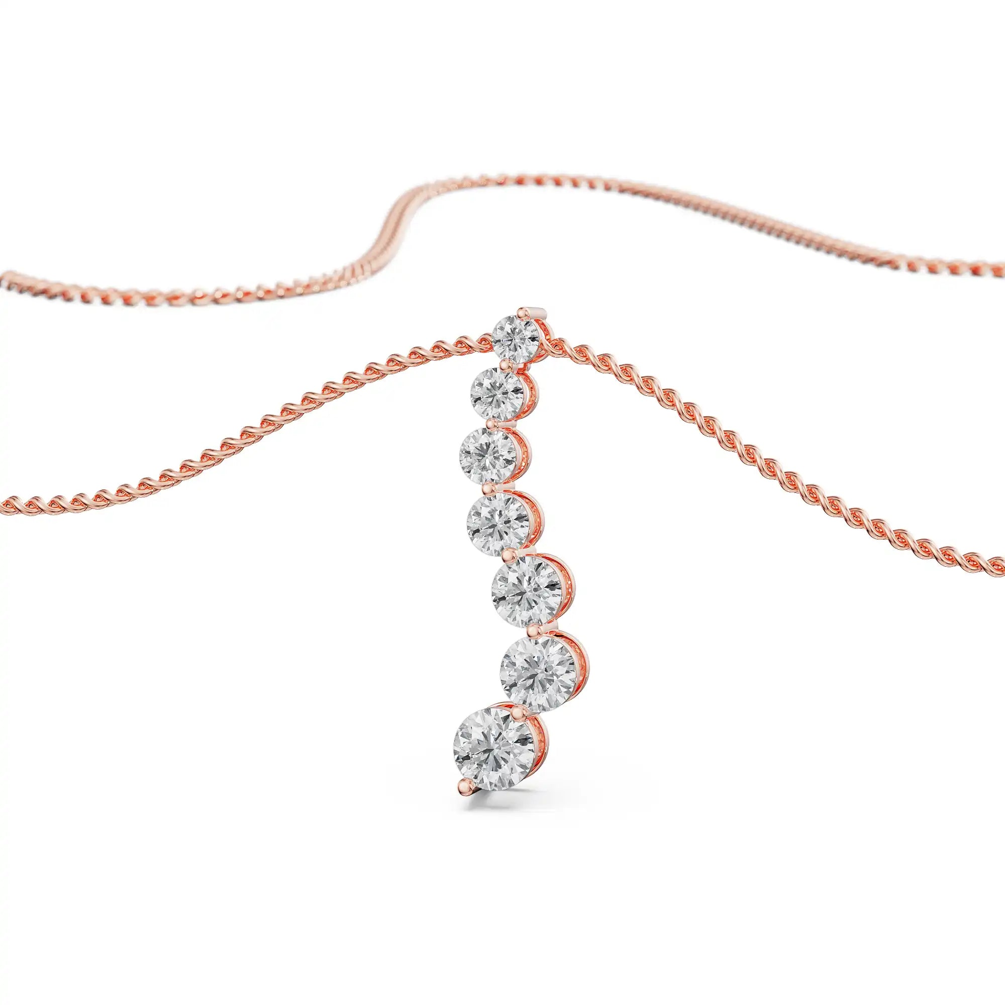 Round Solitaire Journey Pendant Prospective View