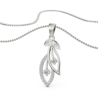 Dewy Leaf Platinum Pendant Prospective View