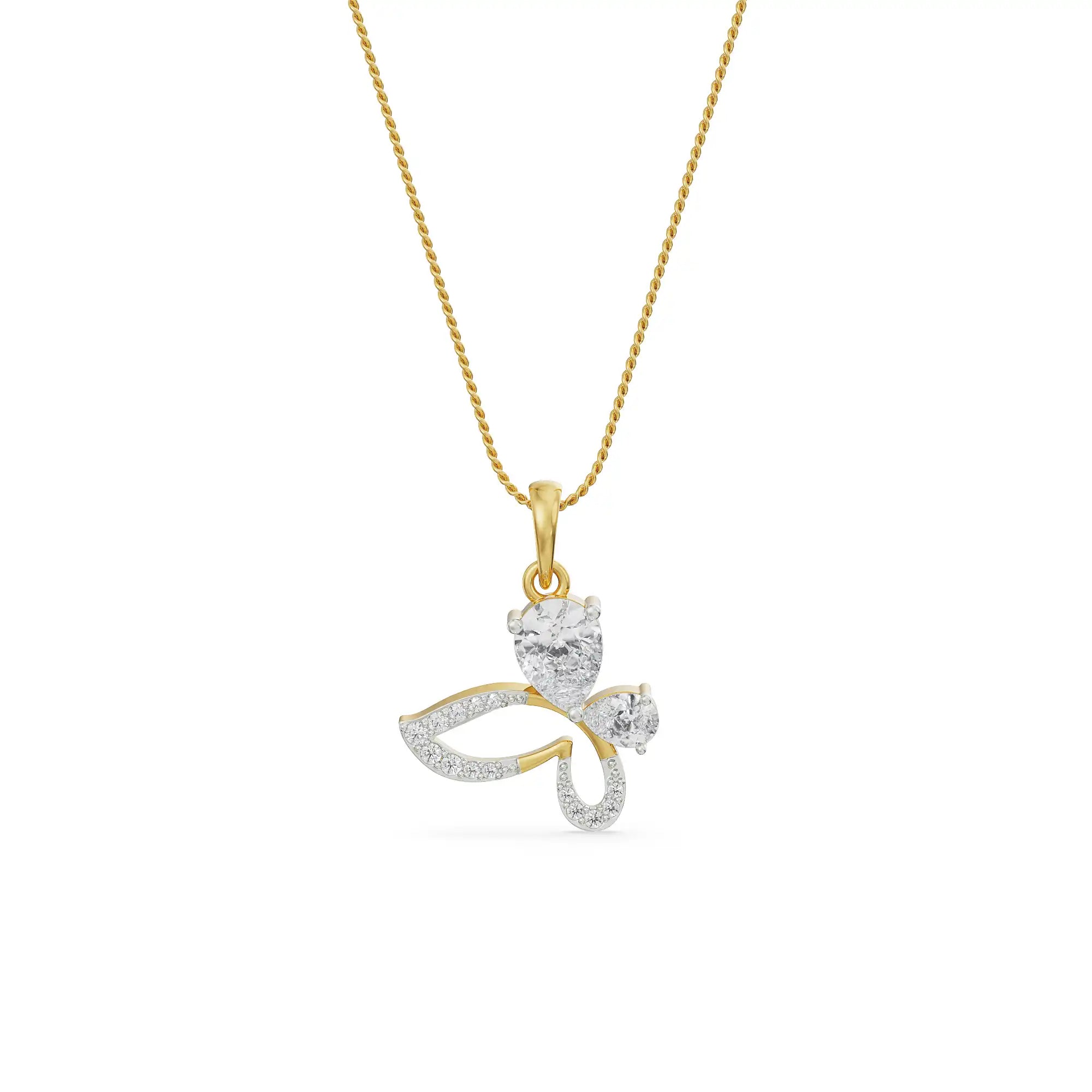 Butterfly Blue Gemstone Pendant Front View