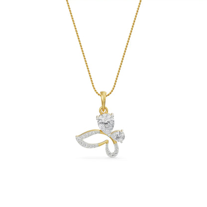 Butterfly Blue Gemstone Pendant Front View