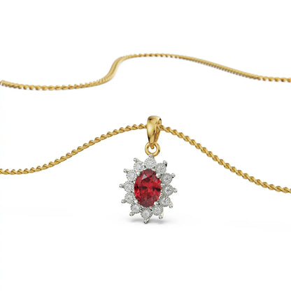 Vintage Gemstone Pendant Prospective View in 9KT