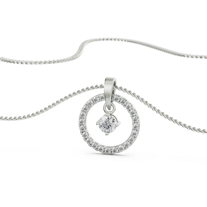 Dewy Diamond Pendant Prospective View in 9KT