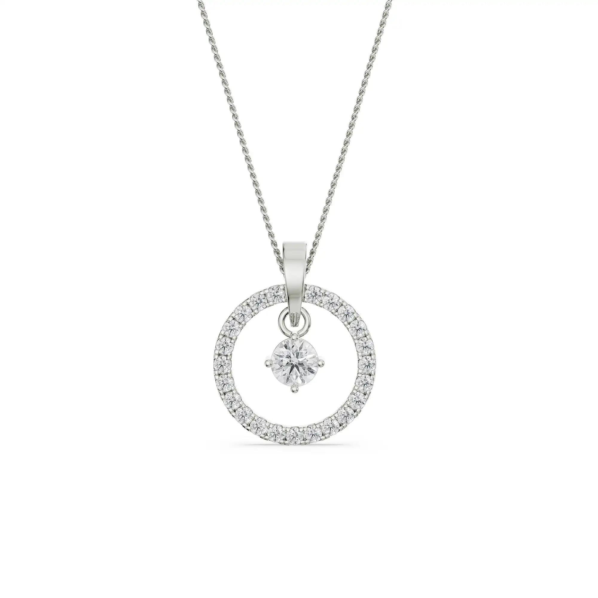 Dewy Diamond Pendant Front View