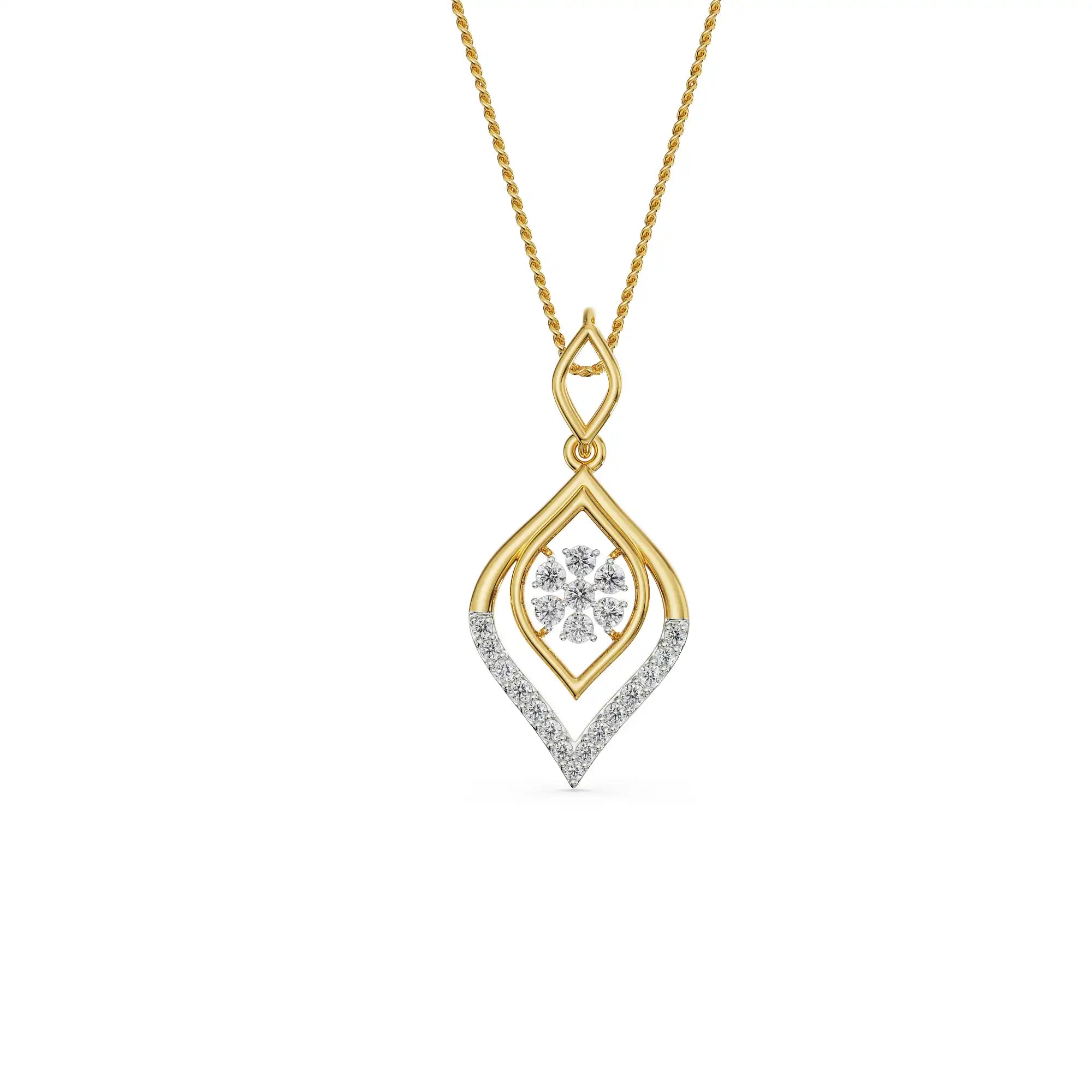 Serene Blossom Diamond Pendant Front View