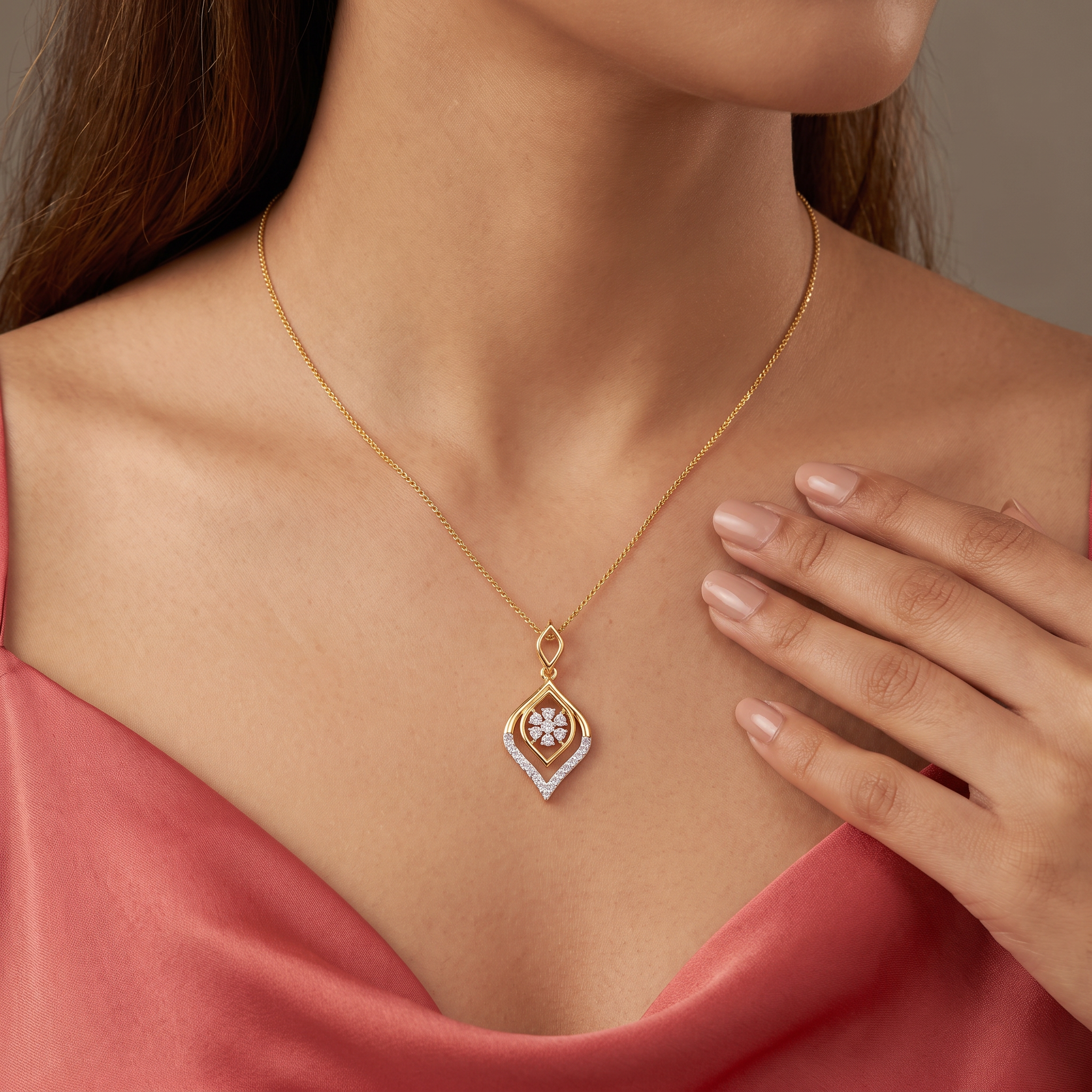 Serene Blossom Lab Grown Diamond Pendant