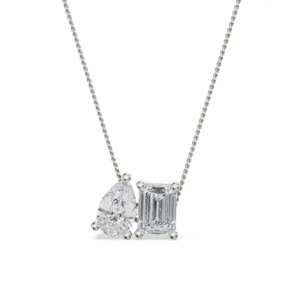 Two Stone Diamond Pendant Front View