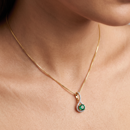 Emerald Pave Lab Grown Diamond Pendant