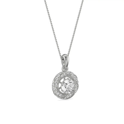 Swirl Diamond Pendant Side View