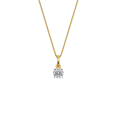 0.5 CT Round Lab Grown Diamond Solitaire Pendant 9KT