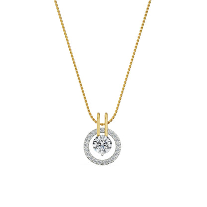 Rotating Halo Diamond Pendant for her in 9KT