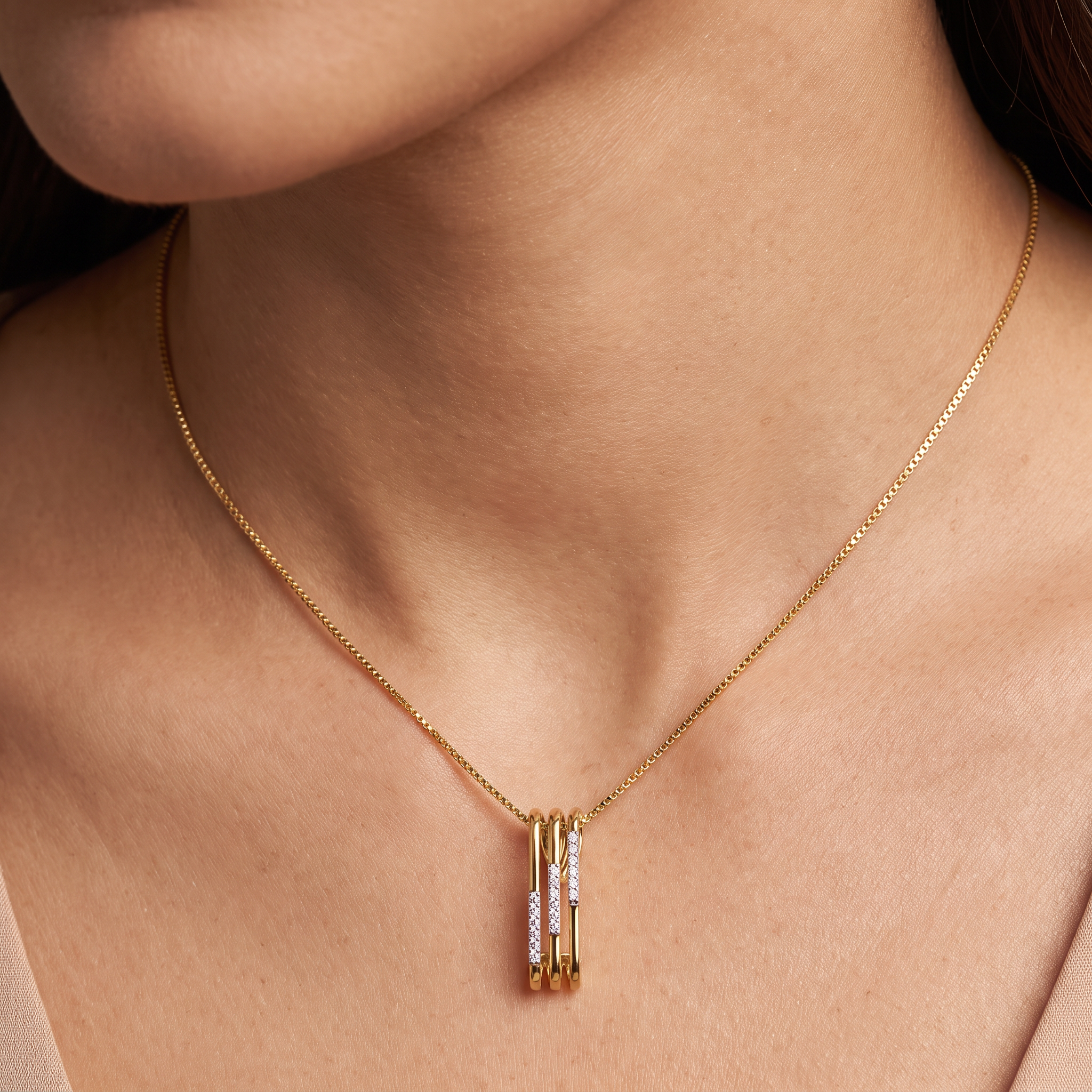 Vertical Bar Lab Grown Diamond Pendant