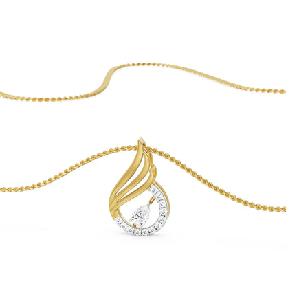Pear Swan Diamond Pendant front view in 9KT