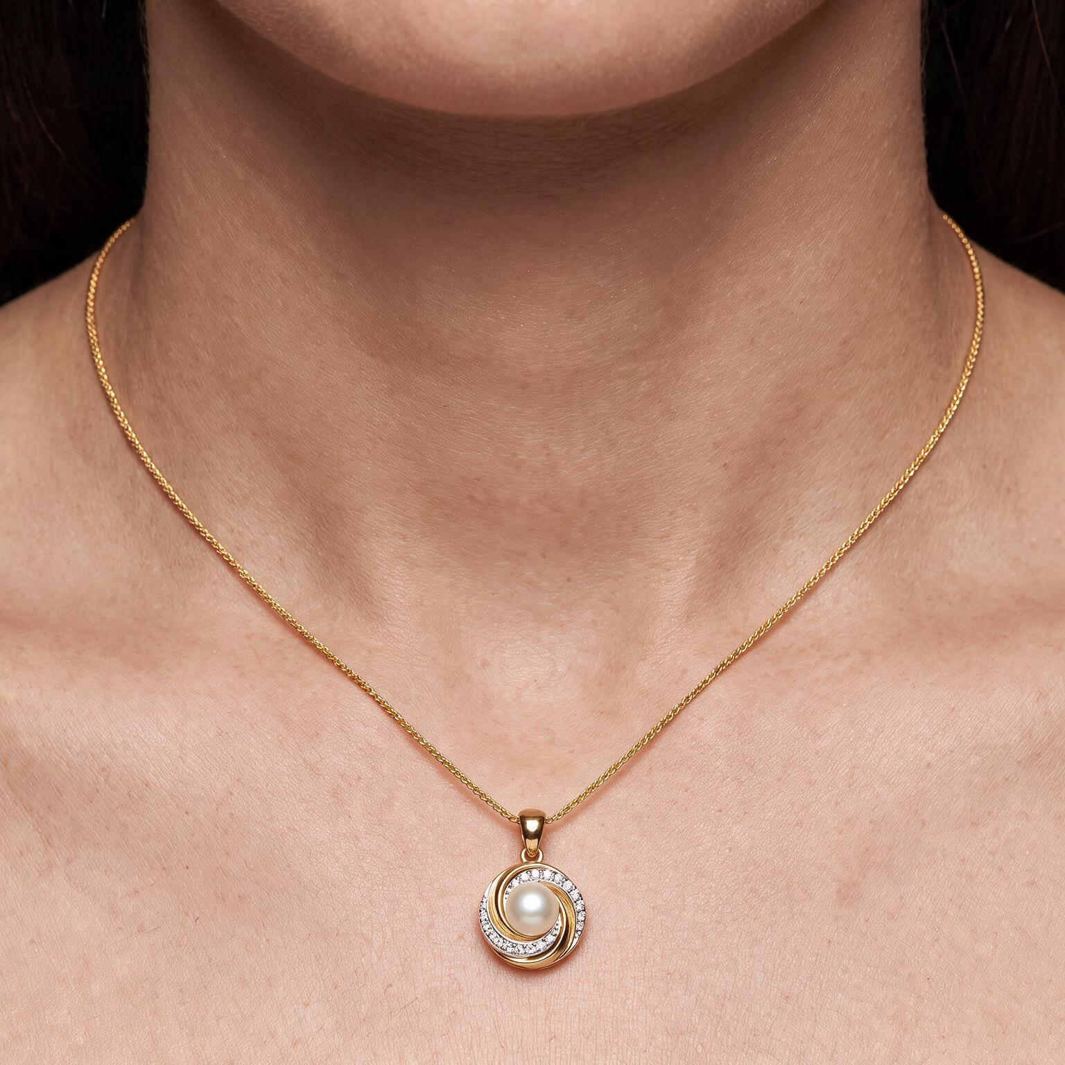 Pearly Swirly Lab Grown Diamond Pendant