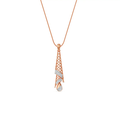Opulent Diamond Drop Pendant Prospective view