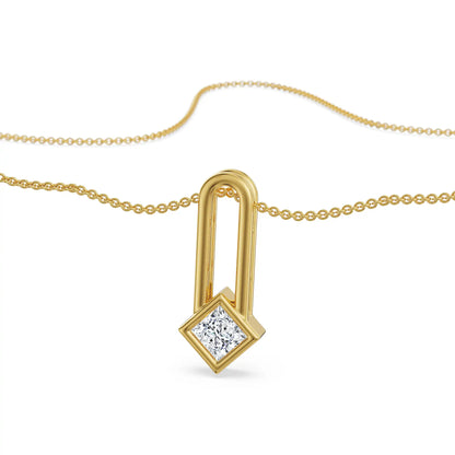 Anchor Princess Lab Grown Diamond Pendant - Front view in 9KT