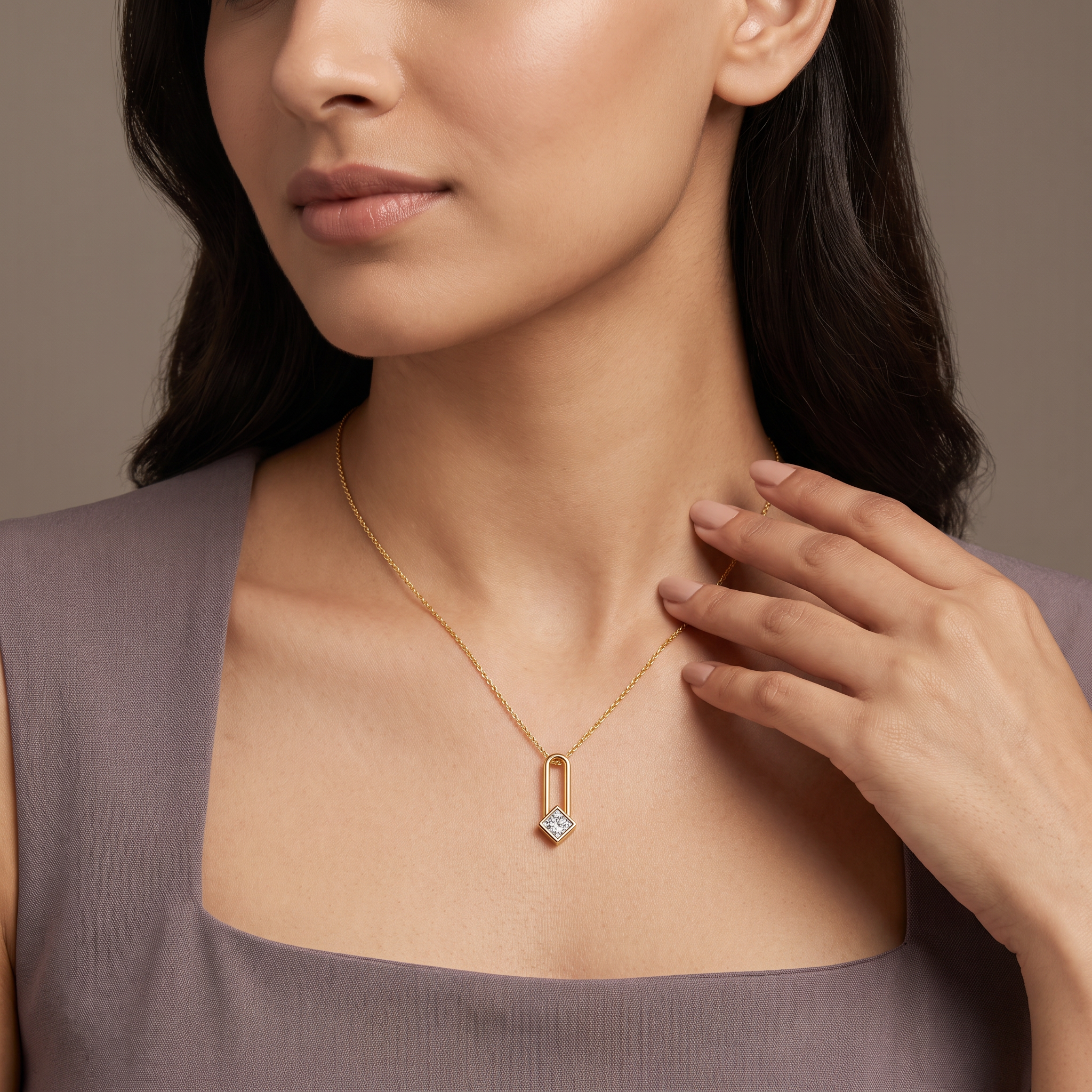 Anchor Princess Lab Grown Diamond Pendant