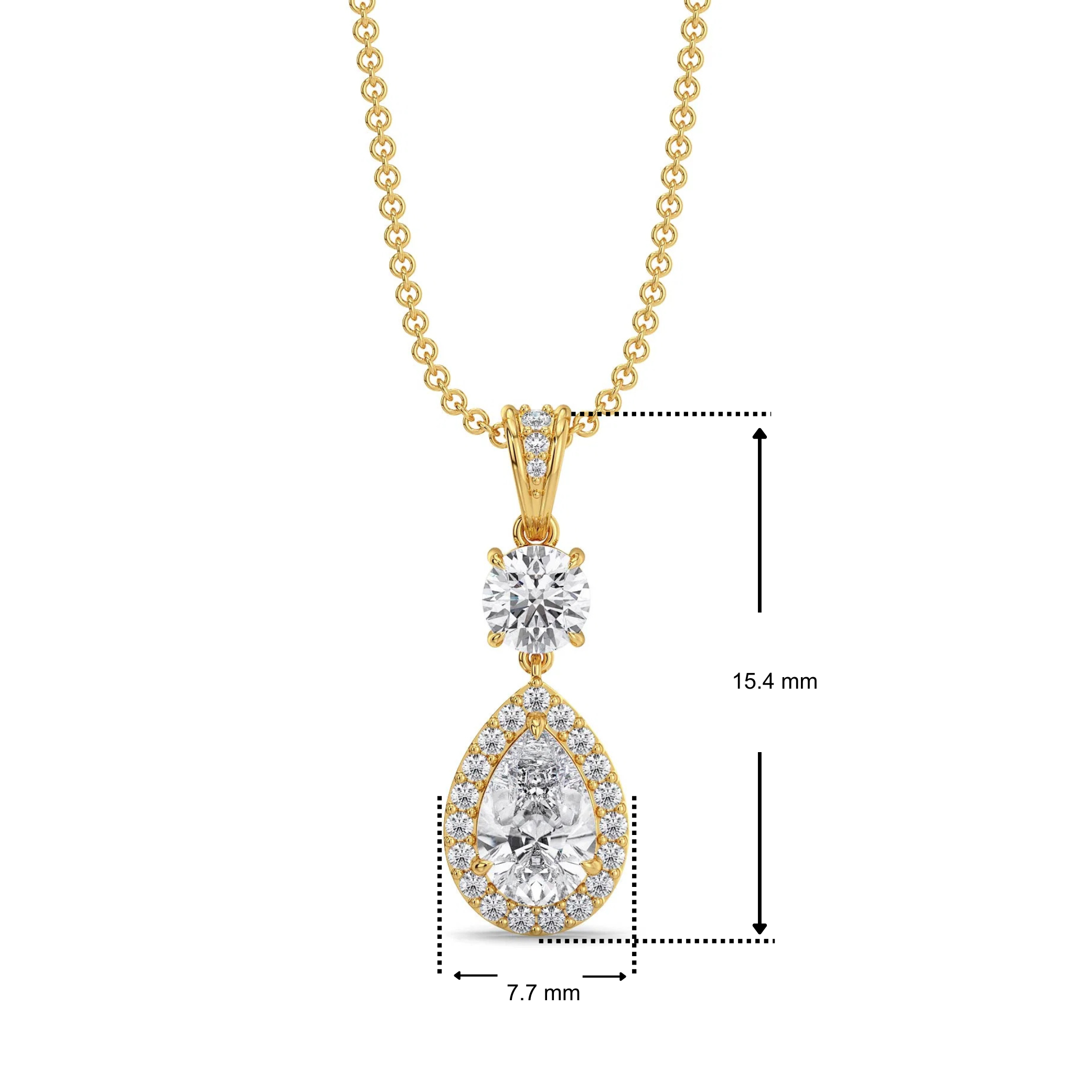 Halo Tear Drop Lab Grown Diamond Pendant