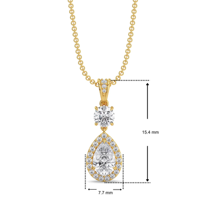 Halo Tear Drop Lab Grown Diamond Pendant