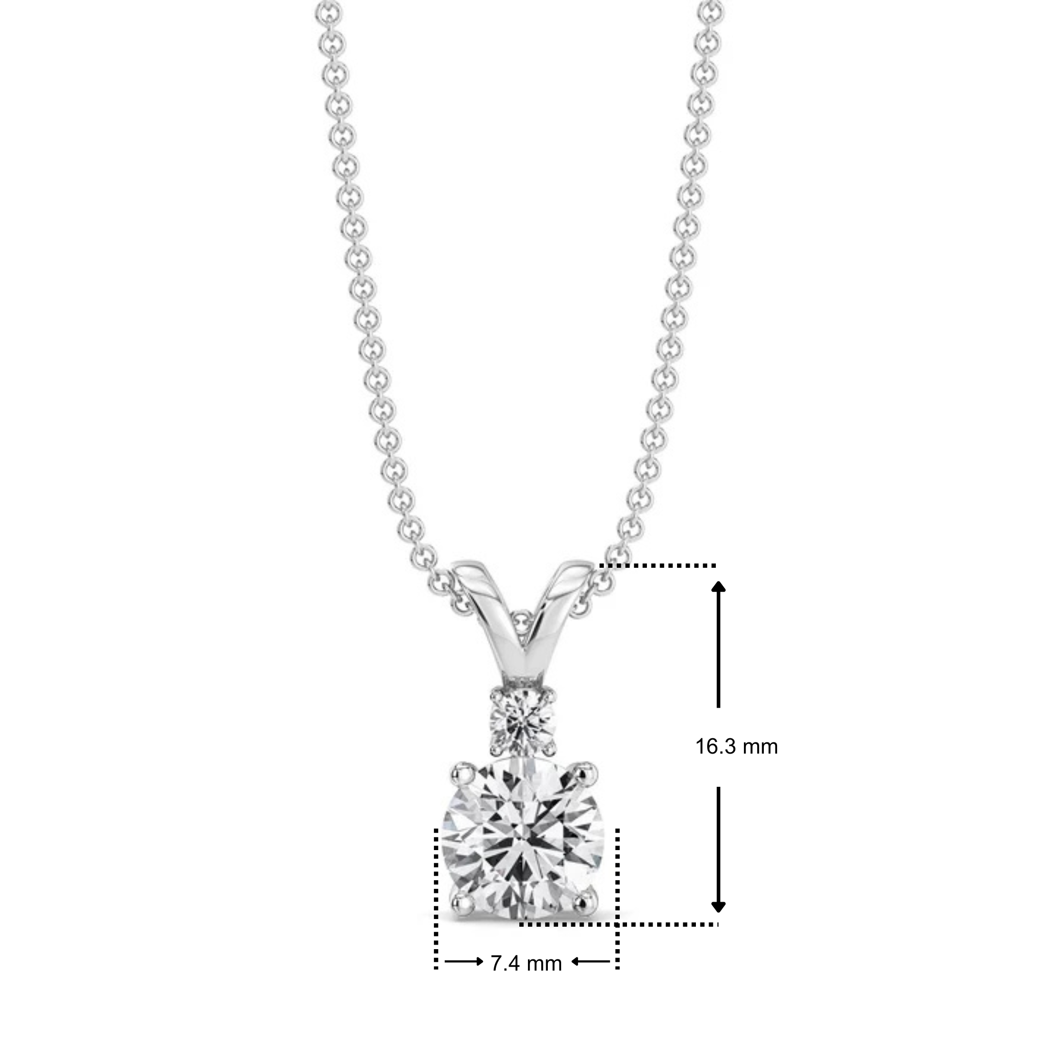Dual Solitaire Lab Grown Diamond Pendant