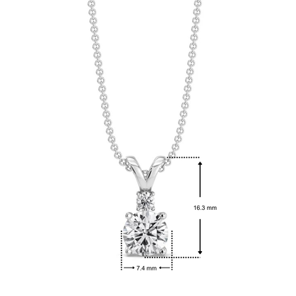 Dual Solitaire Lab Grown Diamond Pendant