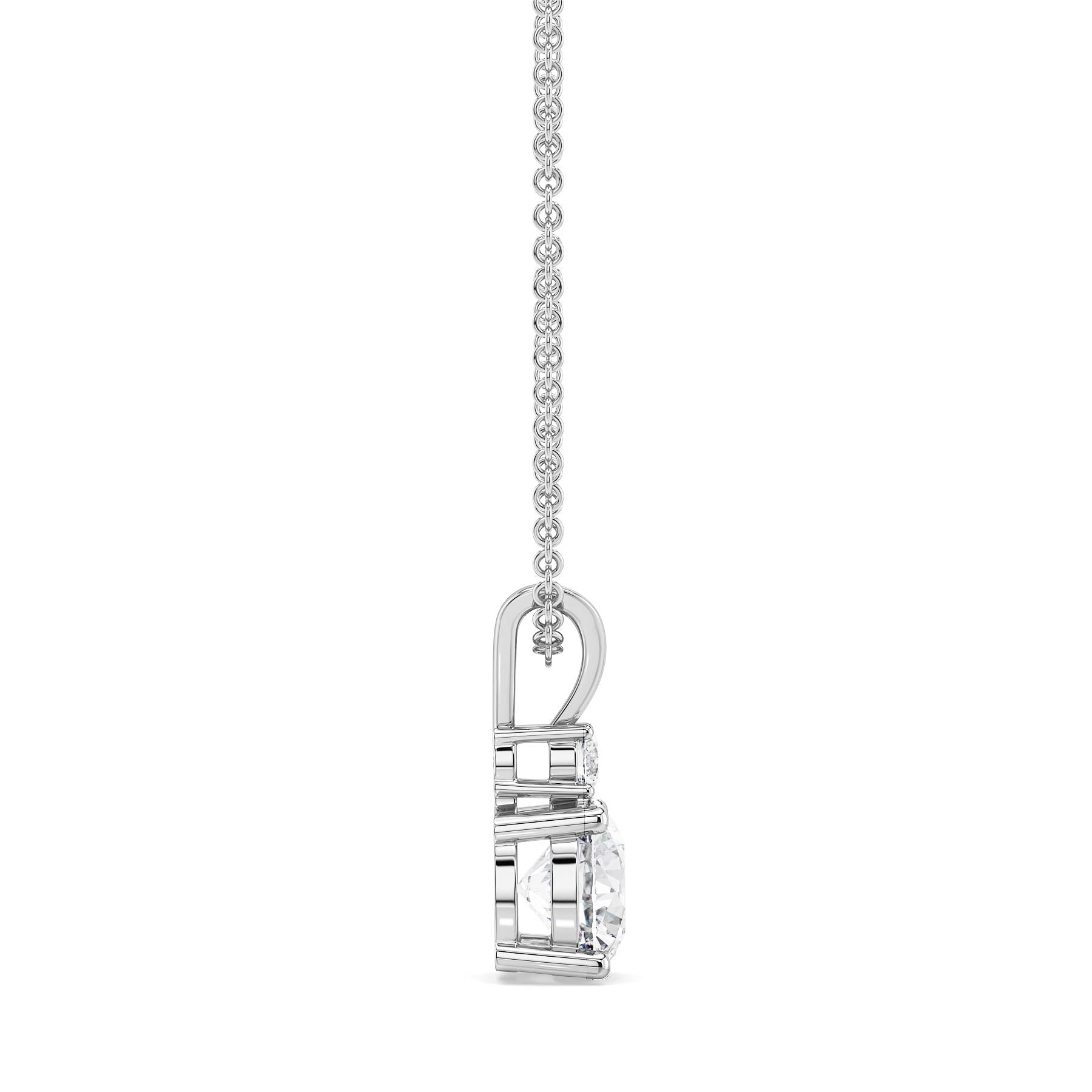 Dual Solitaire Lab Grown Diamond Pendant 9KT