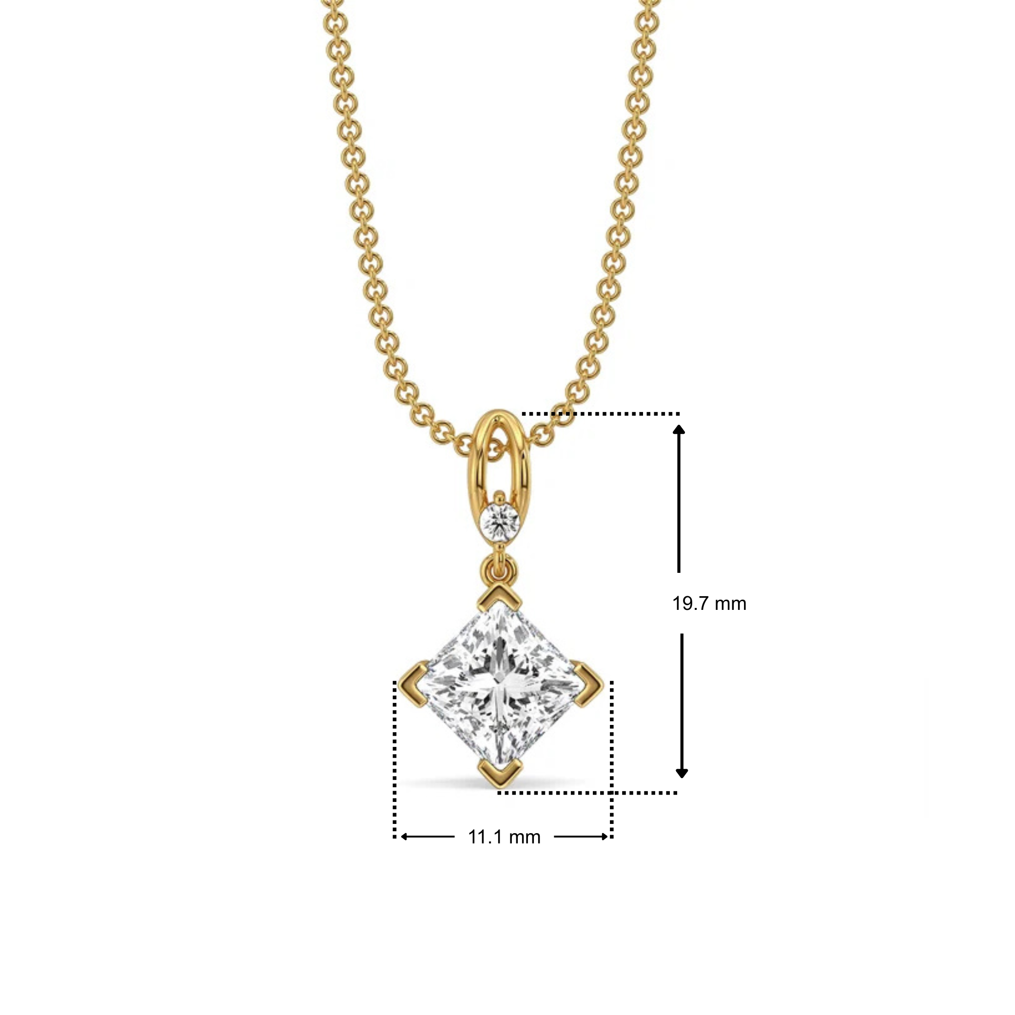 2 CT Pretty Princess Solitaire Lab Diamond Pendant