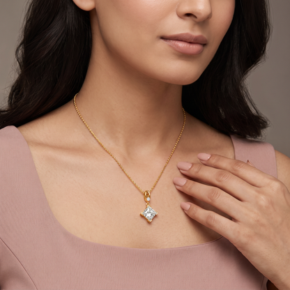 2 CT Pretty Princess Solitaire Lab Diamond Pendant