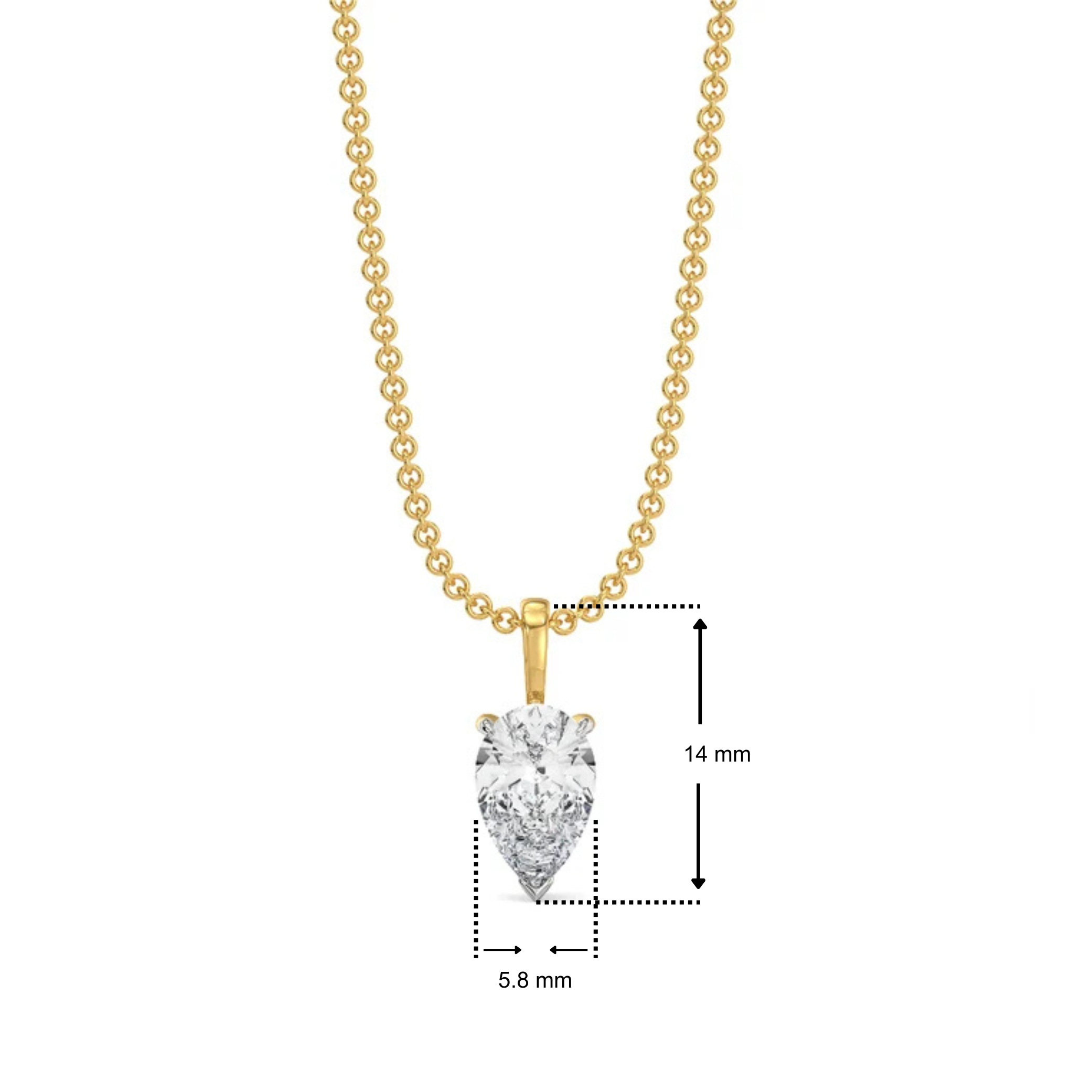 1 CT Dew Drop Lab Grown Diamond Solitaire Pendant