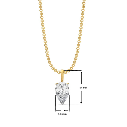 1 CT Dew Drop Lab Grown Diamond Solitaire Pendant