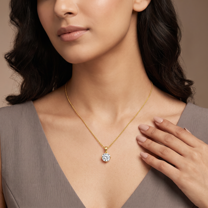 Anika Round Lab Grown Diamond Solitaire Pendant
