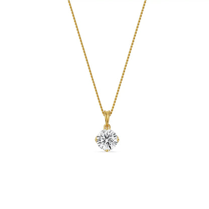 Anika Round Lab Grown Diamond Solitaire Pendant - Prospective view