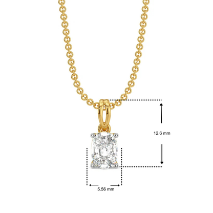 1 CT Cushion Lab Grown Diamond Solitaire Pendant