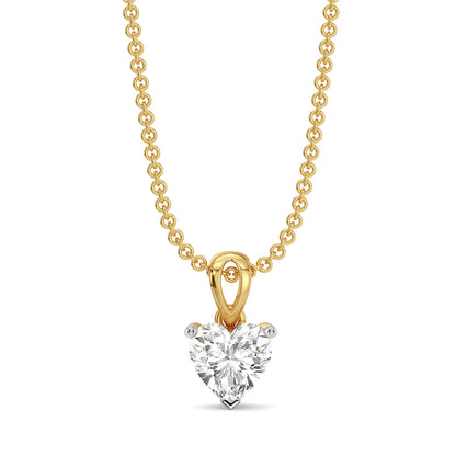 1 CT Heart Lab Grown Diamond Solitaire Pendant - front view