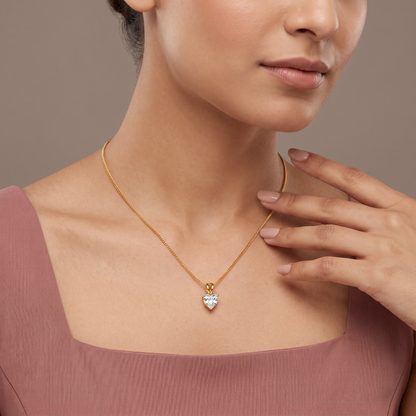 1 CT Heart Lab Grown Diamond Solitaire Pendant