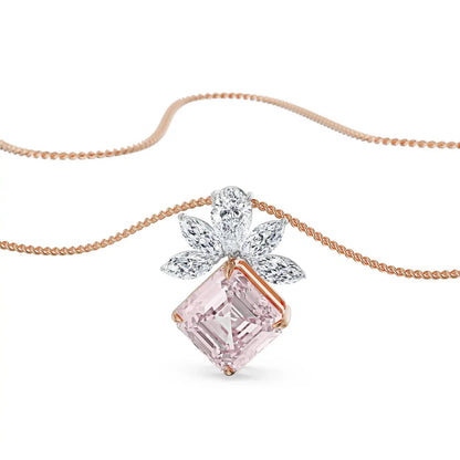 Floral Pink Lab Grown Diamond Pendant_in_stock