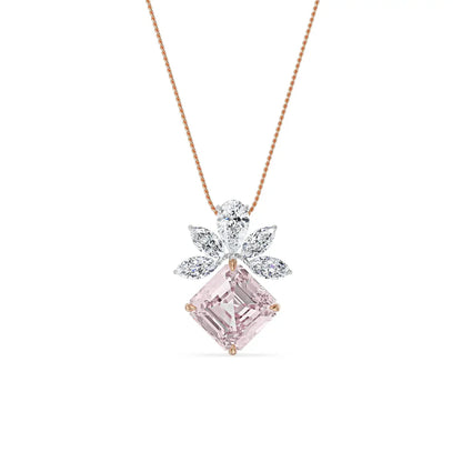 Floral Pink Lab Grown Diamond Pendant_in_stock