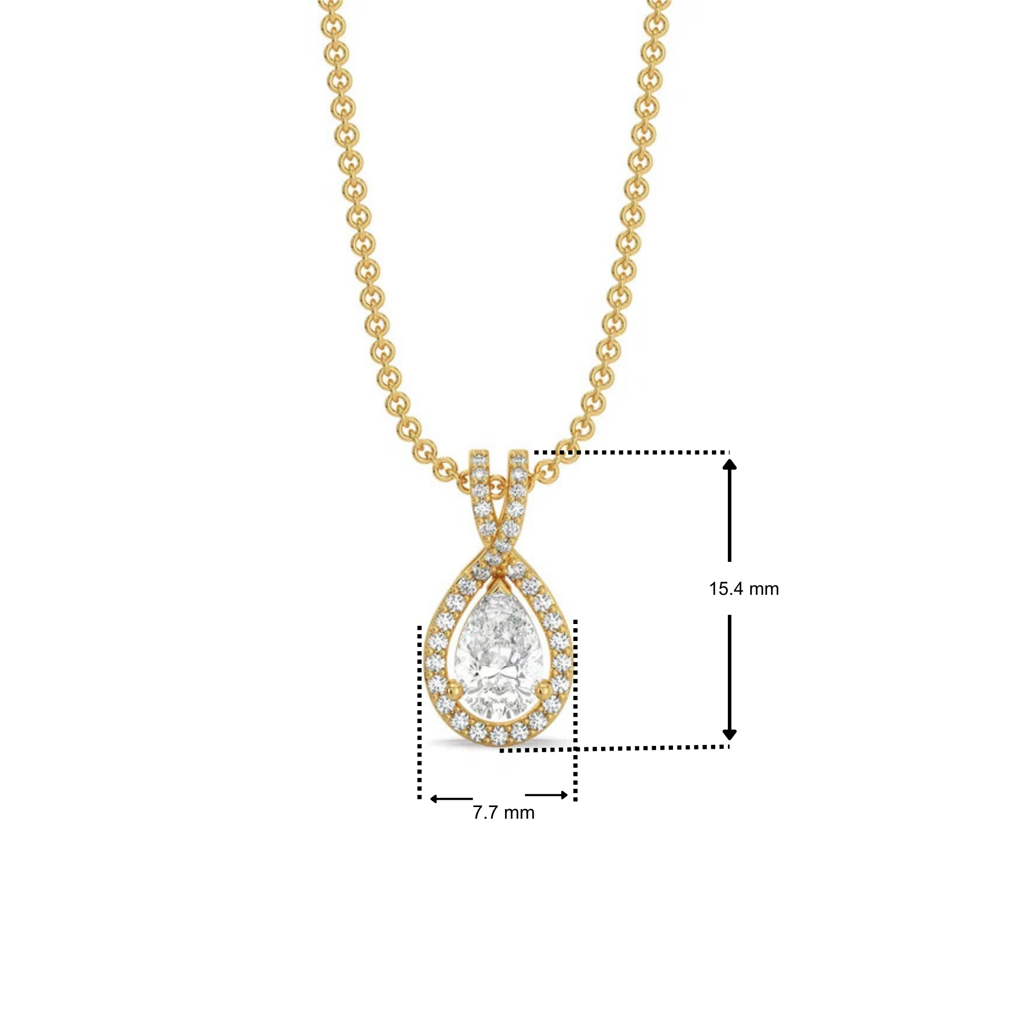 Pear Halo Lab Grown Diamond Solitaire Pendant