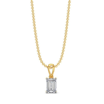 1 CT Elite Emerald Lab Grown Diamond Pendant - front view