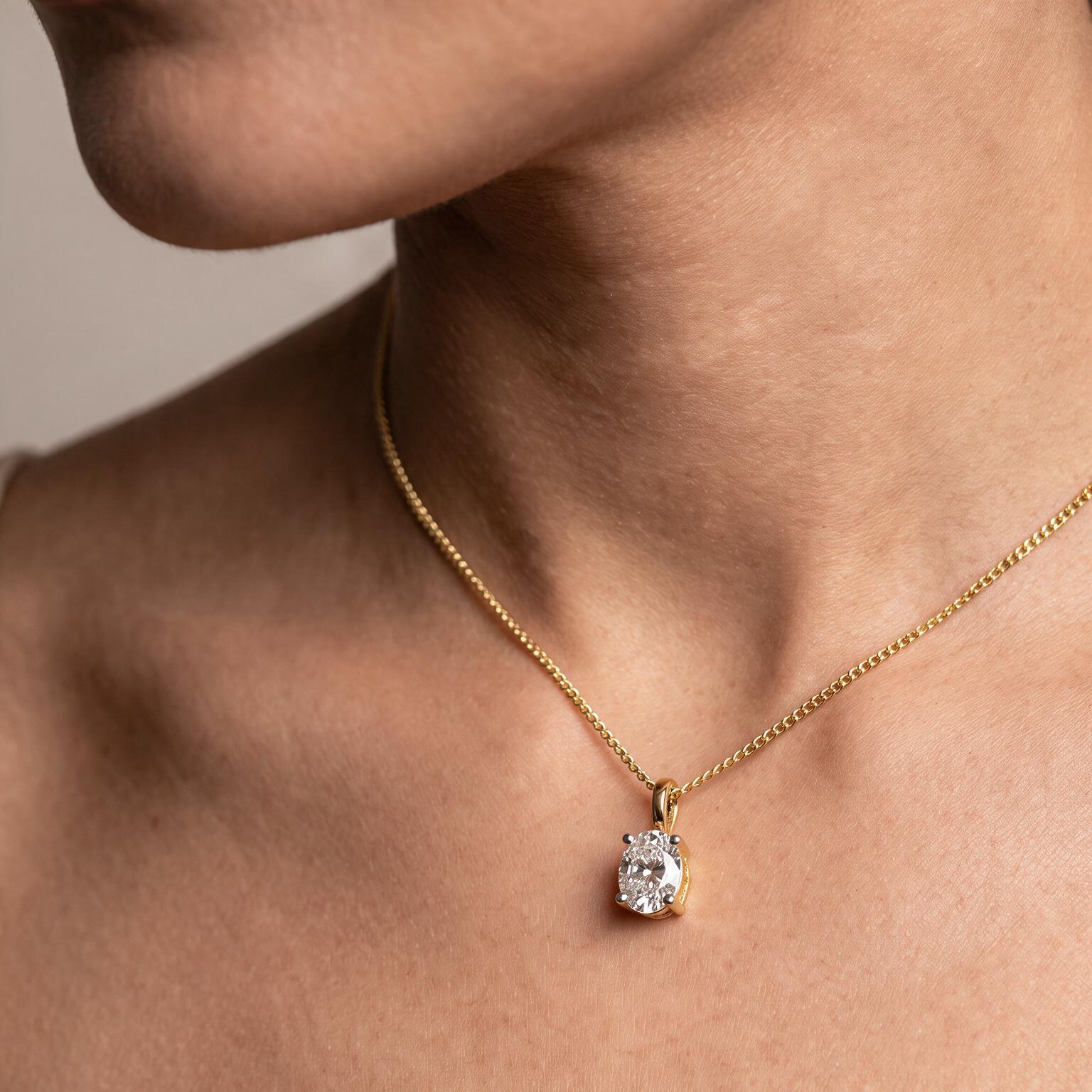 1.5 CT Oval Lab Grown Diamond Pendant