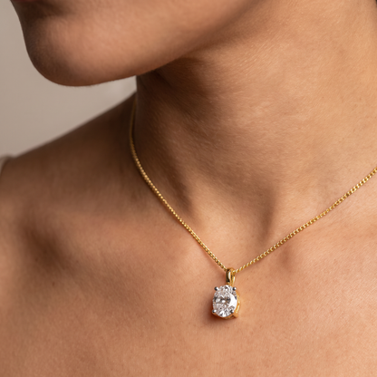 2 CT Oval Lab Grown Diamond Pendant